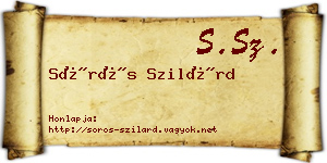 Sörös Szilárd névjegykártya