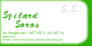 szilard soros business card